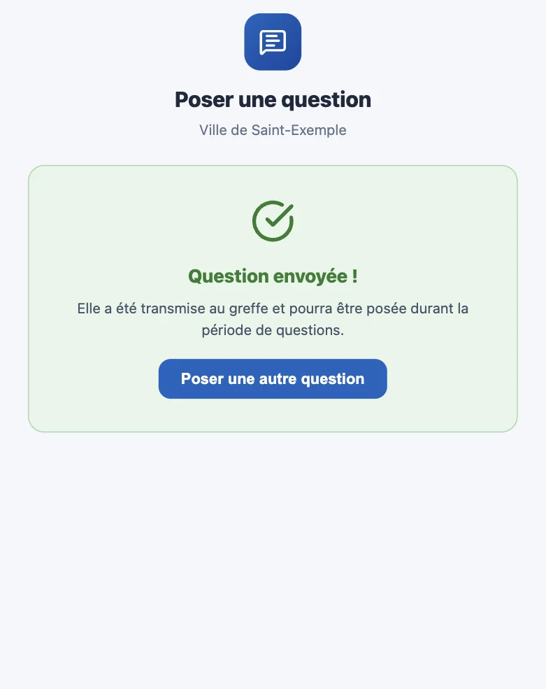 Question envoyée