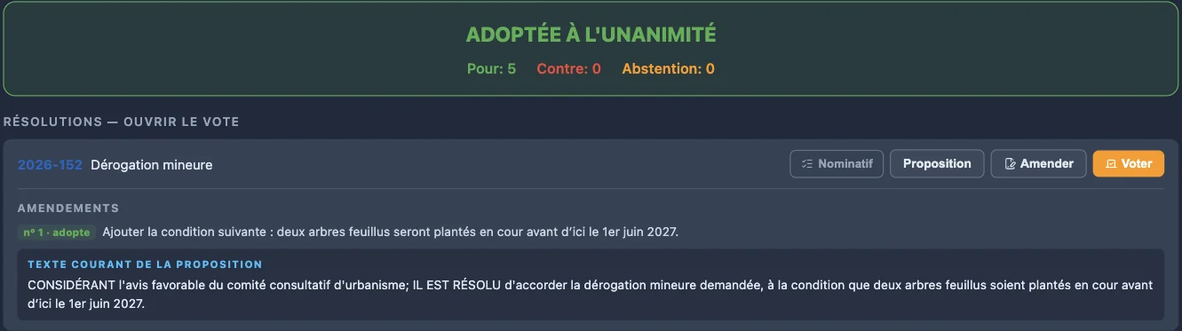 Amendement adopté et texte courant de la proposition