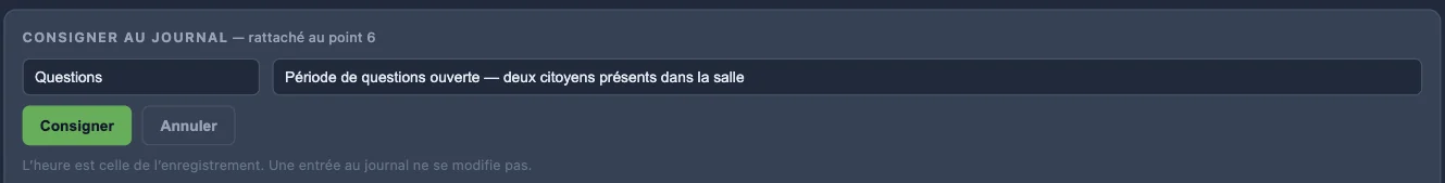 Panneau Consigner au journal