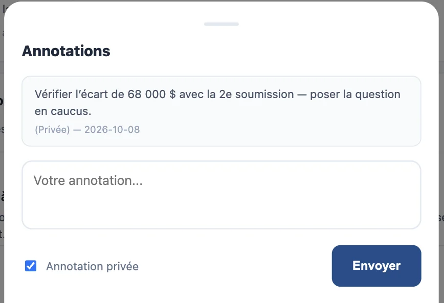 Annotations d'un document