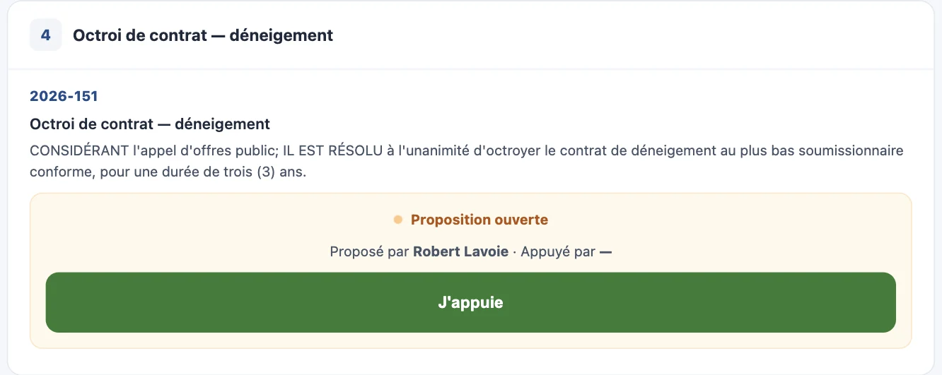 Proposition reçue : bouton J'appuie