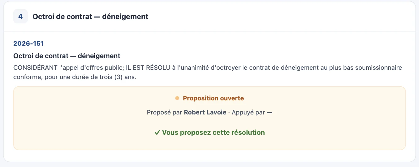 Vous proposez cette résolution