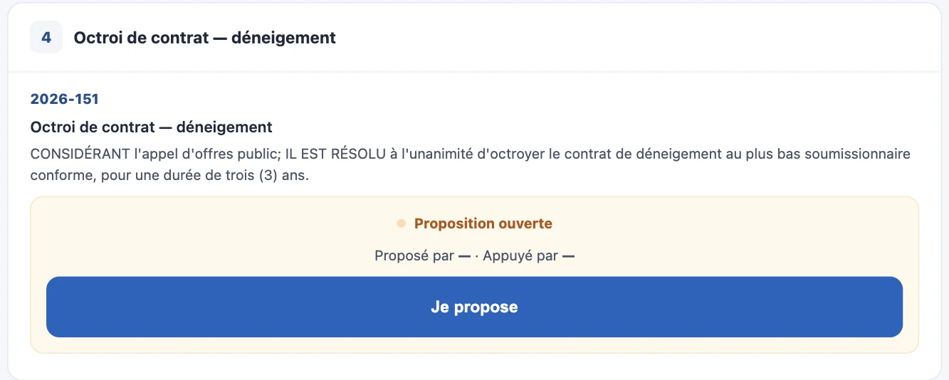 Proposition ouverte : bouton Je propose