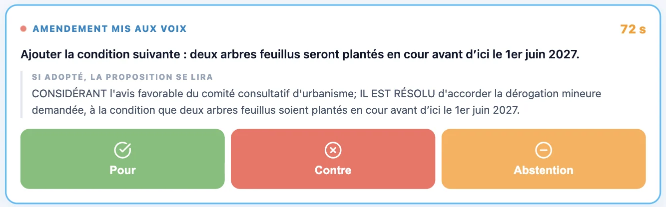 Amendement mis aux voix
