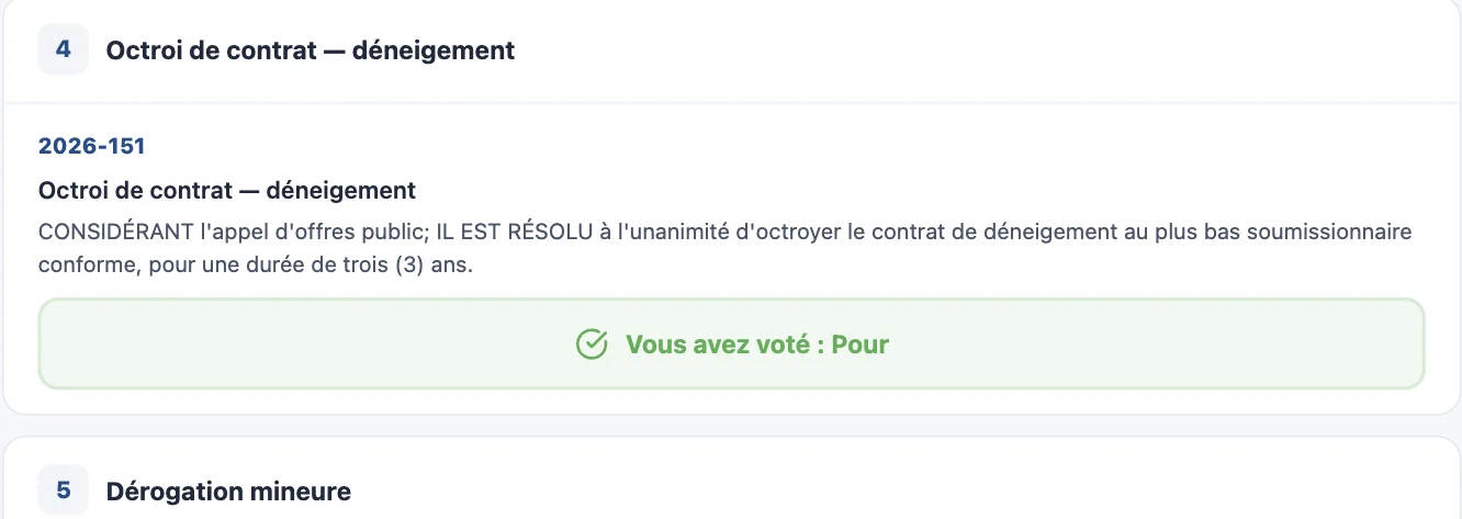 Vous avez voté : Pour