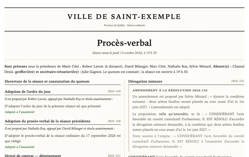 Modèle Gazette officielle